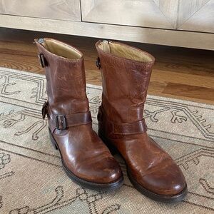 Frye Brown Leather Ankle Booties